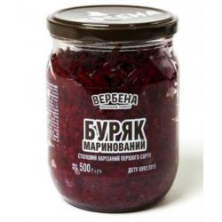 Буряк маринований столовий нарізаний 1с 500г ТМ Вербена
