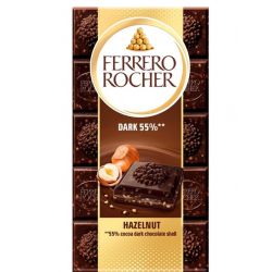 Чорний шоколад Ferrero Rocher з лісовими горіхами 90г 