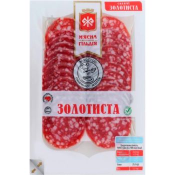 Ковбаса салямі Золота з м'яса птиці сирокопчена 1/г 75г ТМ Ранчо