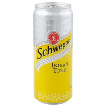 Нaпій безалкогольний сильнoгaзoвaний Швепс Schweppes Indian Tonic Ж,Б 0,33л
