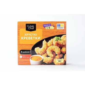 Хрусткі креветки з соусом манго-чилі 180г ТМ I Love Chef 