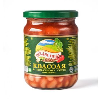 Квасоля в томатному соусі 480г  ТМ Щедра Нива 