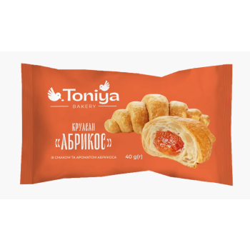 Круасан Абрикос в індивідуальній упаковці 40г (33шт-1,32кг) TM Toniya		