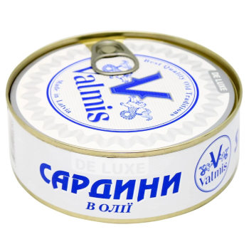 Сардини атлантичні в олії ж.б ключ 240г ТМ Valmis