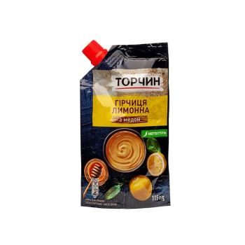 Гірчиця лимонна негостра з медом 115г ТМ Торчин
