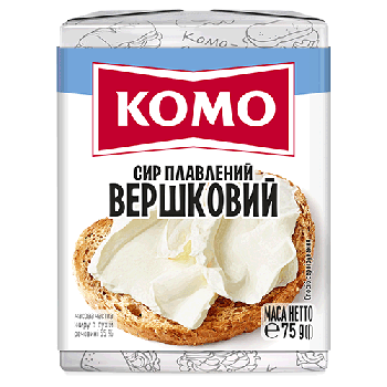 Сир плавлений вершковий 75г ТМ Комо