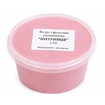 Йогурт з фруктовим наповнювачем полуниця 2,5% 1л